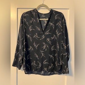 Vince blue printed floral blouse small